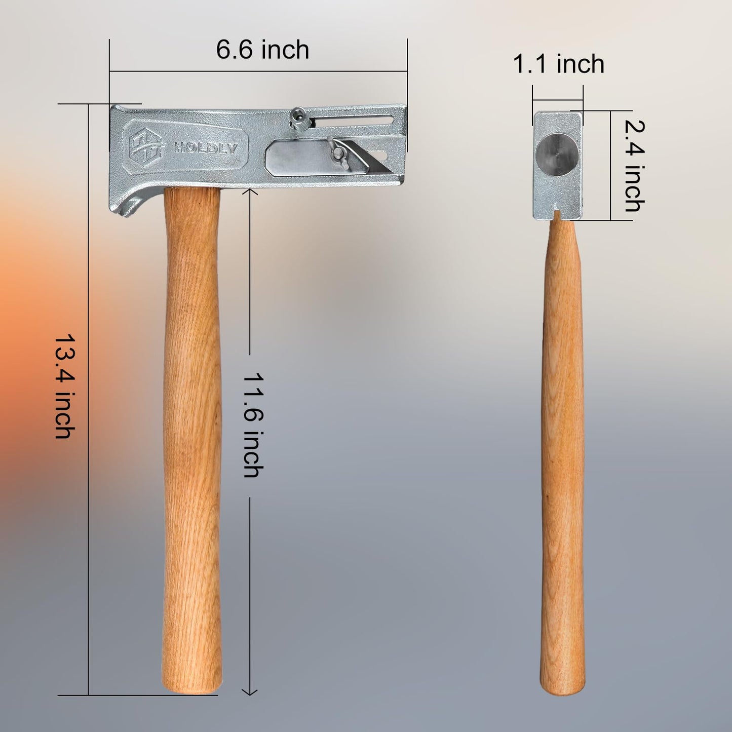 Holdly Magnet Roofing Hatchet,17oz Magnetic Faced Roofing Hatchet for Quick Installation of Roofing Nails And Felt Caps
