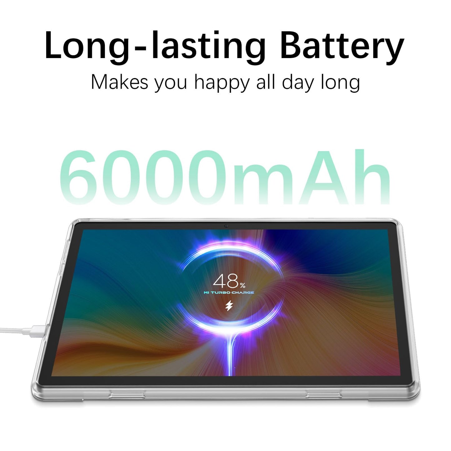 10 inch Android 13 Tablet, 6GB RAM 64GB ROM 1TB Expand, 2 in 1 Tablets with Keyboard, Case, Mouse, Stylus, 1280x800 IPS Touch Screen, 2.0GHz Quad-Core, WiFi 6, Bluetooth5.0, Dual Camera (Gray)