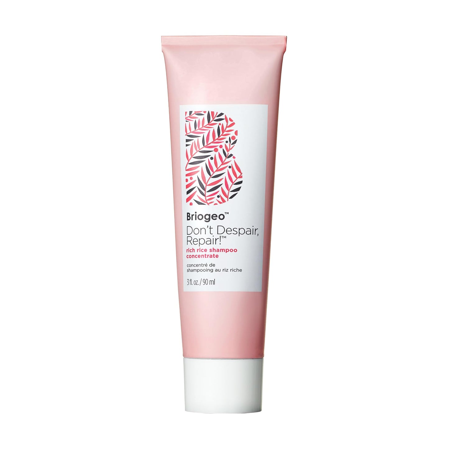 Briogeo Don't Despair, Repair! Rich Rice Shampoo Concentrate, Protein Shampoo for Severely Damaged Hair, Water-Activated Concentrate Shampoo, Vegan, Cruelty-Free, 3 fl oz