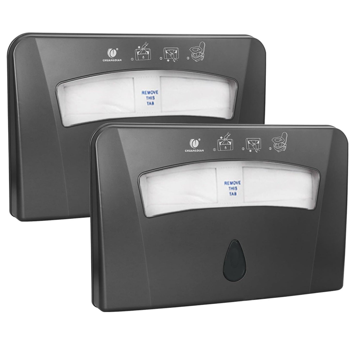 CHUANGDIAN Toilet Seat Cover Dispenser, Dark Grey, 2-Pcs