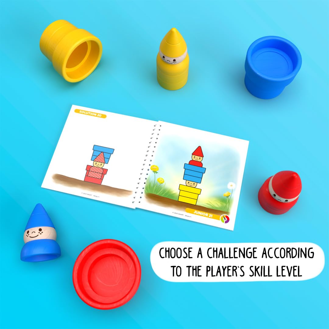SmartGames Gnome Sweet Gnome Wooden Deduction Game for Ages 3-7 with 48 Challenges