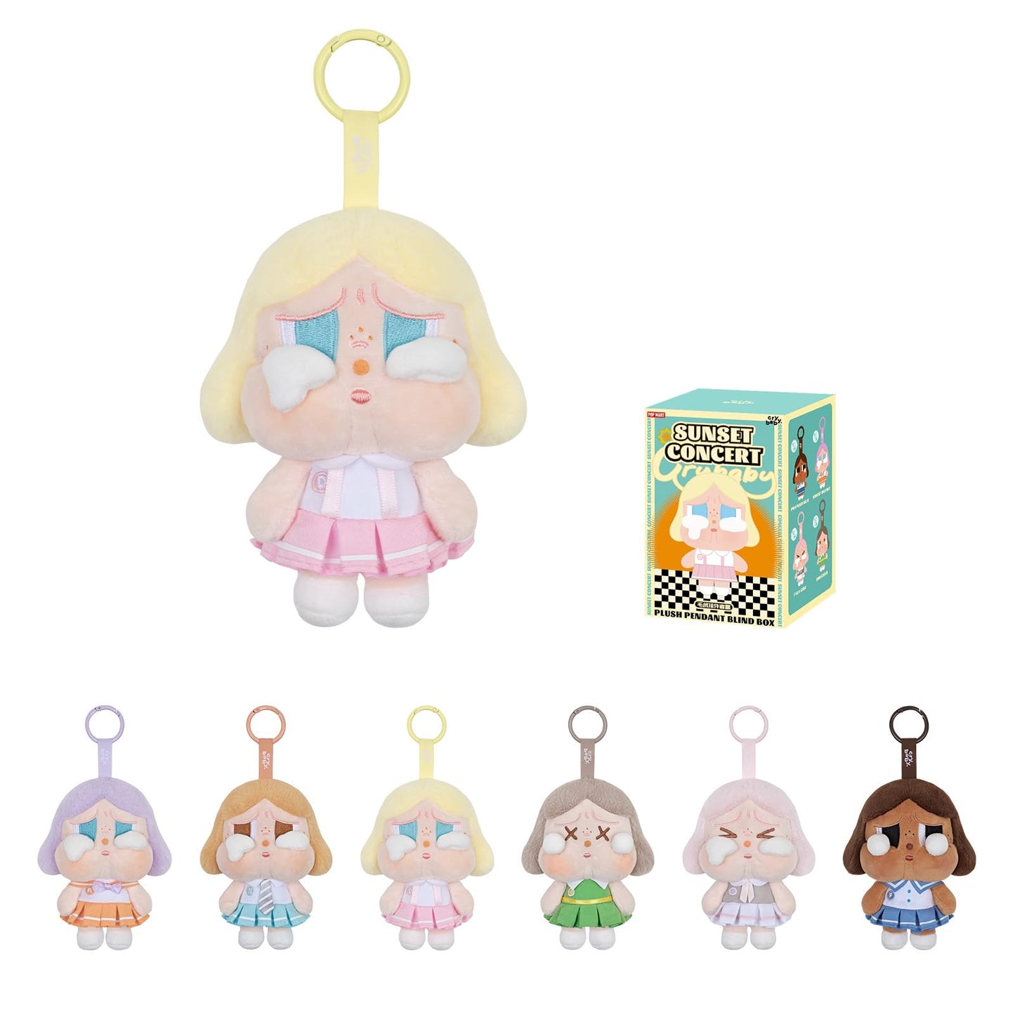 POP MART Crybaby Sunset Concert Series-Plush Pendant Blind Box, Crybaby Blind Box Figures, Random Design Action Figures Collectible Toys Home Decorations, Holiday Birthday Gifts, Single Box