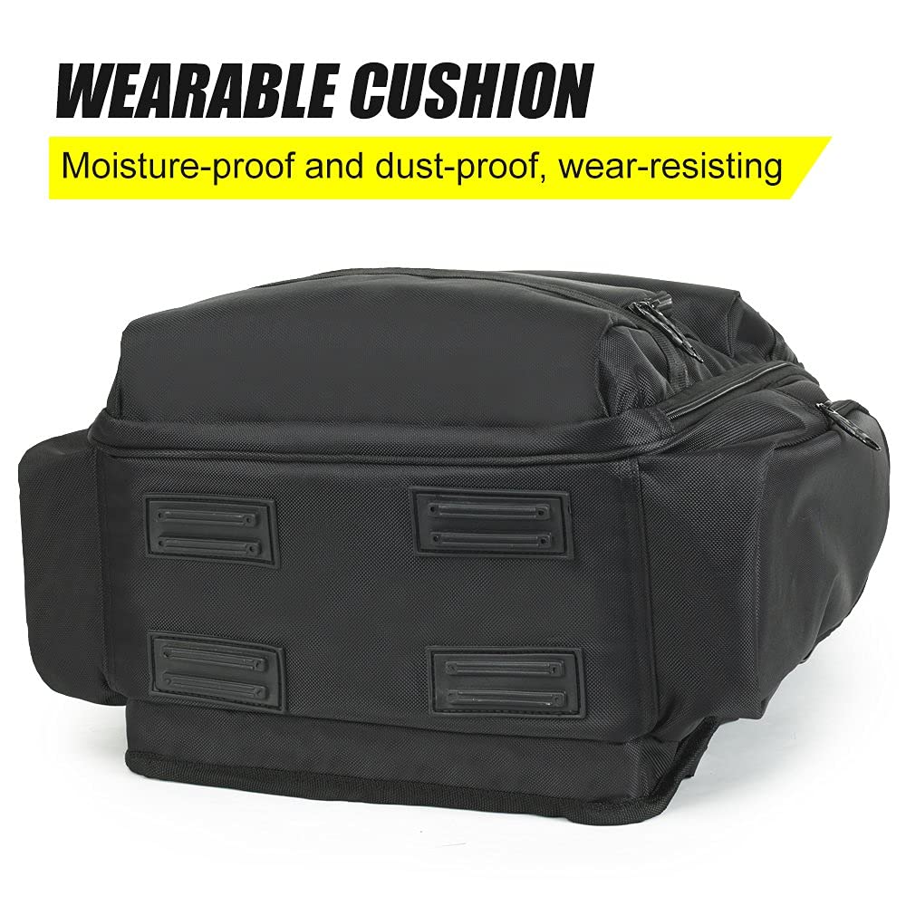 FASITE Tool Backpack bag, Heavy Duty Tool Organizer for Electrician/Contractor/Plumber/HVAC, Large Front Flap & Laptop Compartment (Fits 15" Laptop), Professional Storage for Men & Women, Black
