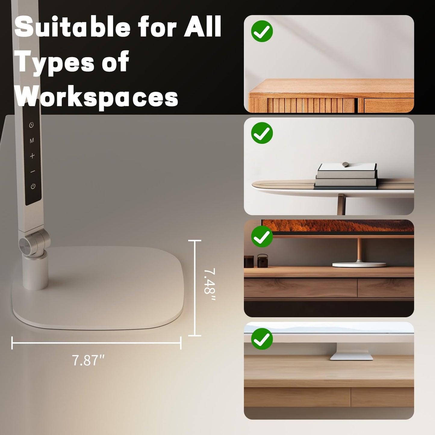 LED Desk Lamp for Home Office, Desk Light for Video Call, 3 Color Temperature 10 Brightness Computer Light, Dimmable Led Desk Light with Memory & Timer Func, Metal Swing Arm Architect Desk Lamp White