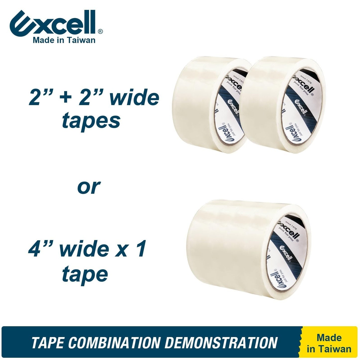 Excell Heavy Duty Steel Desk Tape Dispenser (4" Wide) with Safety Blade Cover, Desk Top Dispenser for Home,Office, Shop, Retail Store and Warehouse Wrapping Purpose