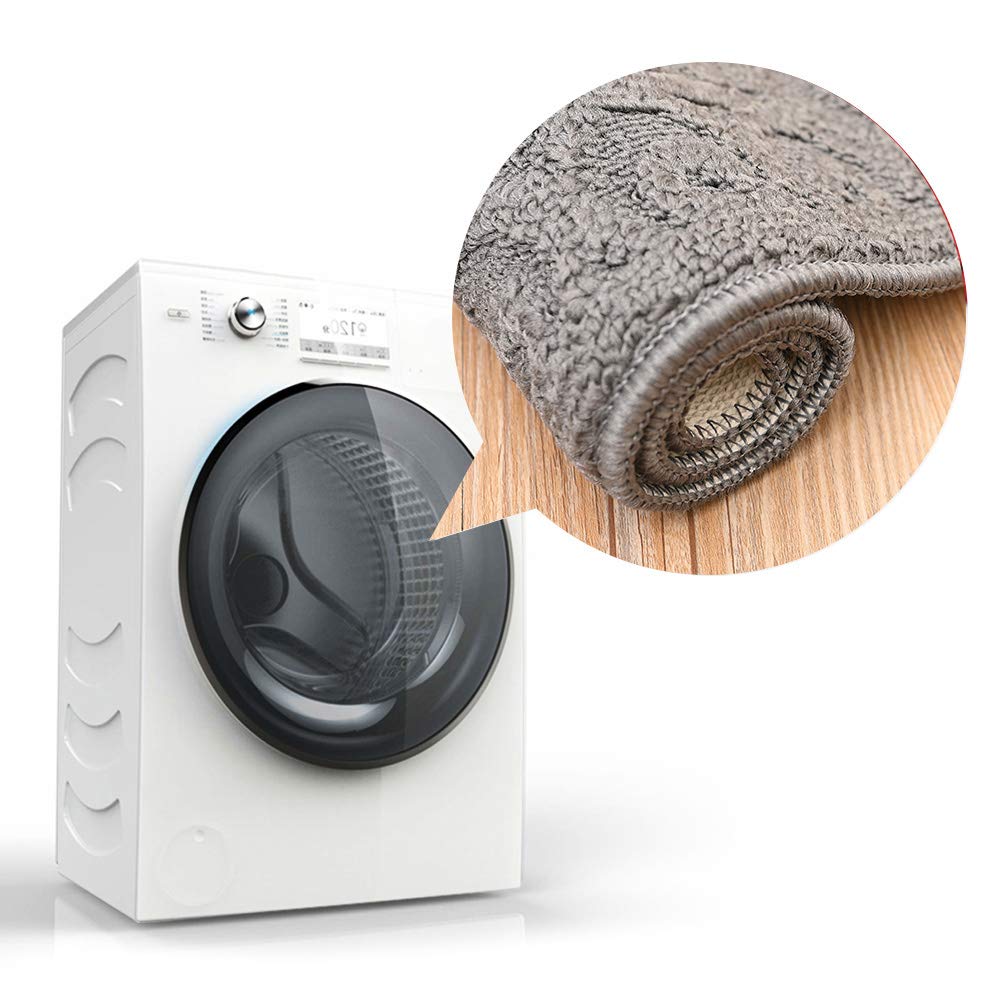 COSY HOMEER 32X20 Inch Anti Fatigue Kitchen Rug Mats are Made of 100% Polypropylene Half Round Rug Cushion Specialized in Anti Slippery and Machine Washable (Grey 3pcs)