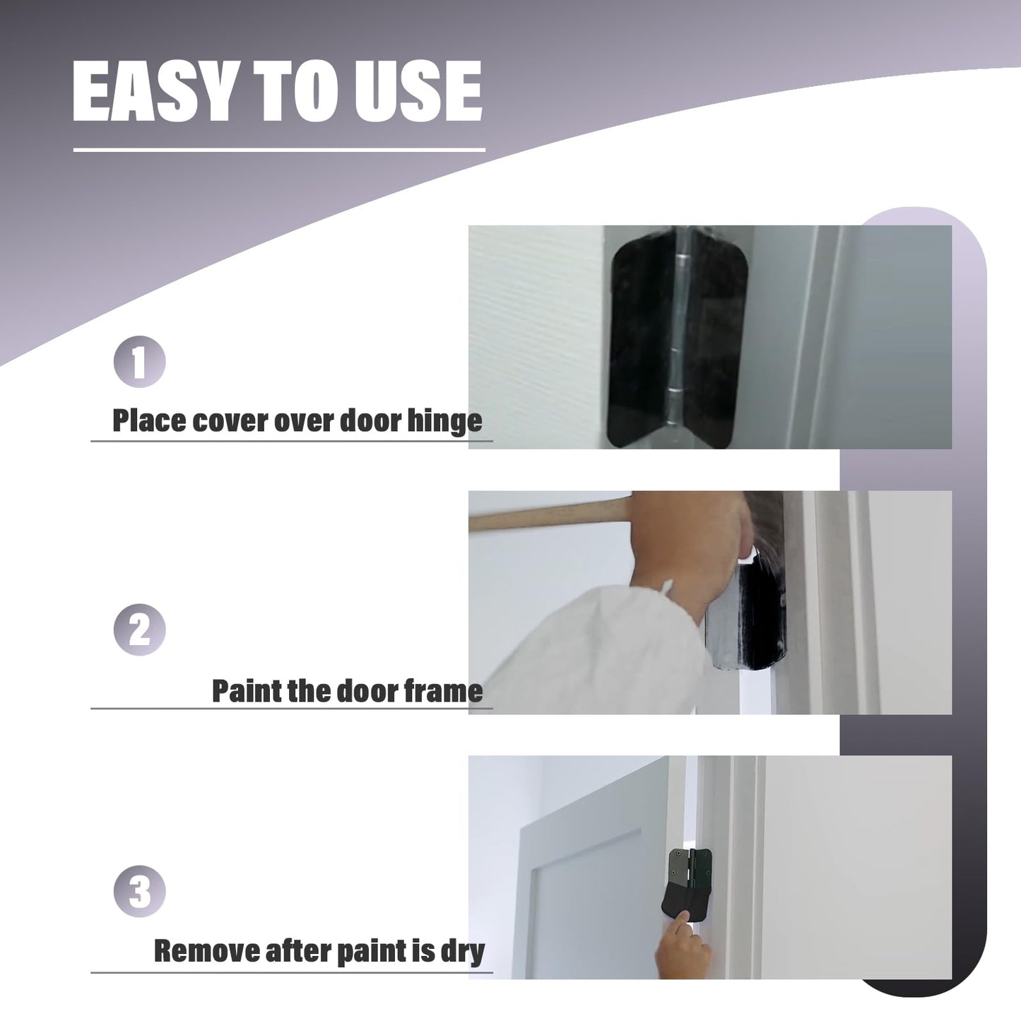 60 Pack 3.5" Magnetic Door Hinge Covers for Painting, Flexible Door Hinge Painting Covers fit for Average Residential Doors