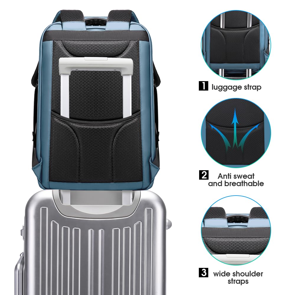 BANGE Anti-Theft Travel Backpack,Waterproof Fashion Work Backpacks,High Tech Backpack with USB3.0 Charging Port,Business Laptop Backpack Fits 17.3 Inch Notebook for Women