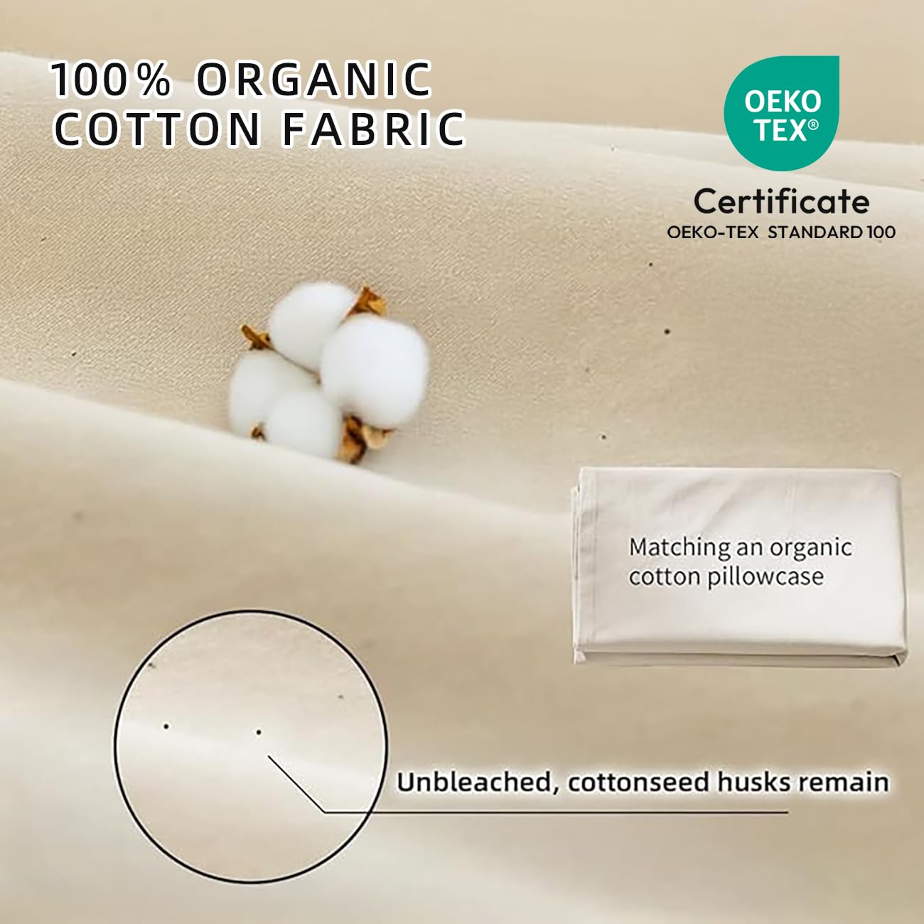 LOFE Organic Buckwheat Pillow for Sleeping with Organic Cotton Pillowcase - 16''x22'', Adjustable Loft, Breathable for Cool Sleep, Cervical Support for Back and Side Sleeper(Tartary Buckwheat Hulls)
