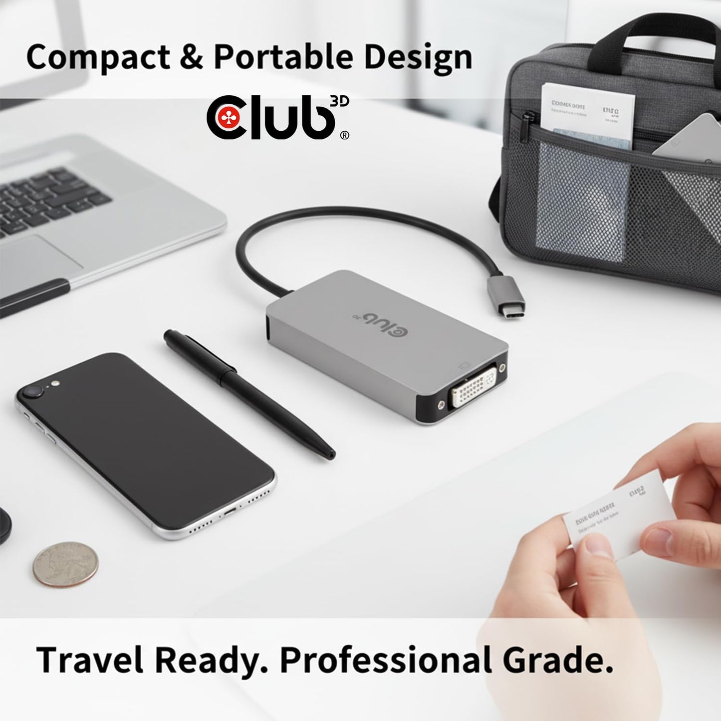 Club3D CAC-1510-A USB Type C to Dual Link DVI-D Cable Adapter Support 3840x2160@30hz, 2560x1600@60Hz HDCP Off for Apple Cinema Displays M/F