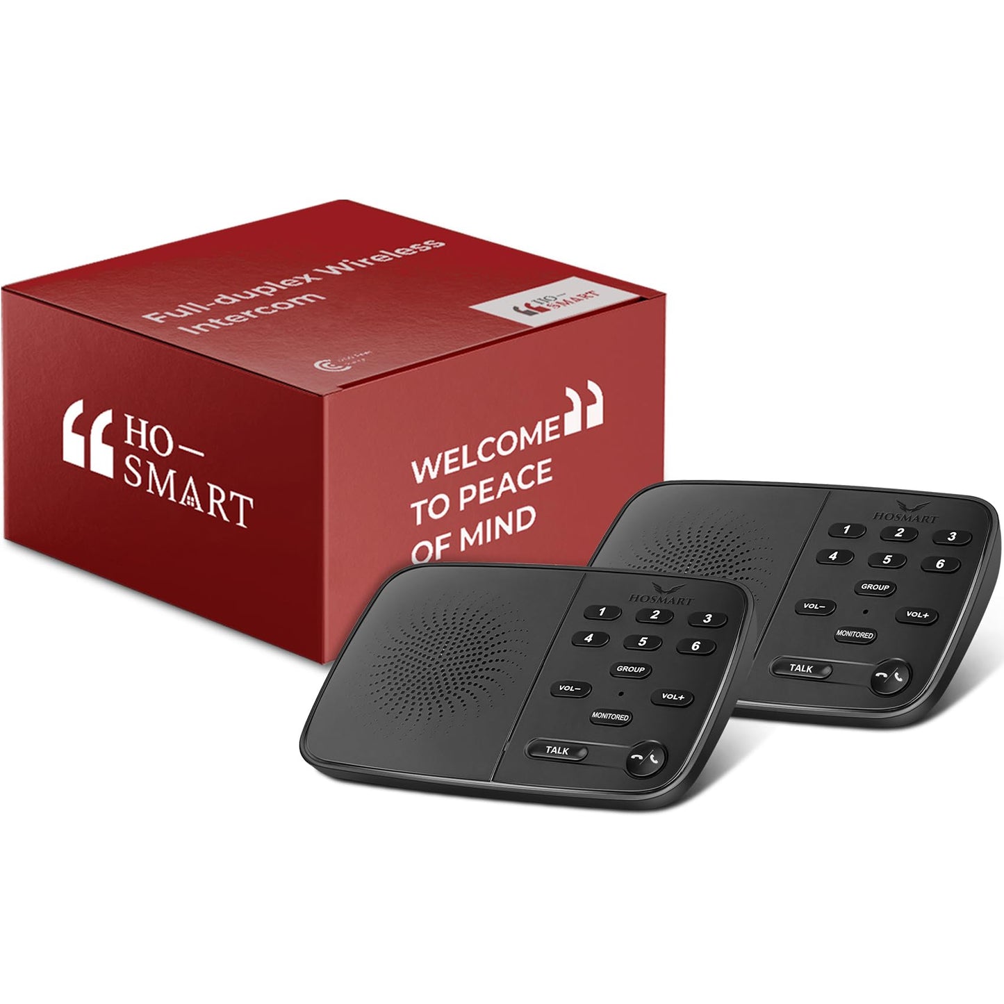 Hosmart UltraSpeak Pro Intercoms Wireless for Home, 2024 Two-Way Real-time Intercom Full Duplex Wireless Intercom System for Home Use, House Intercom System for Business with 1200 Feet Range