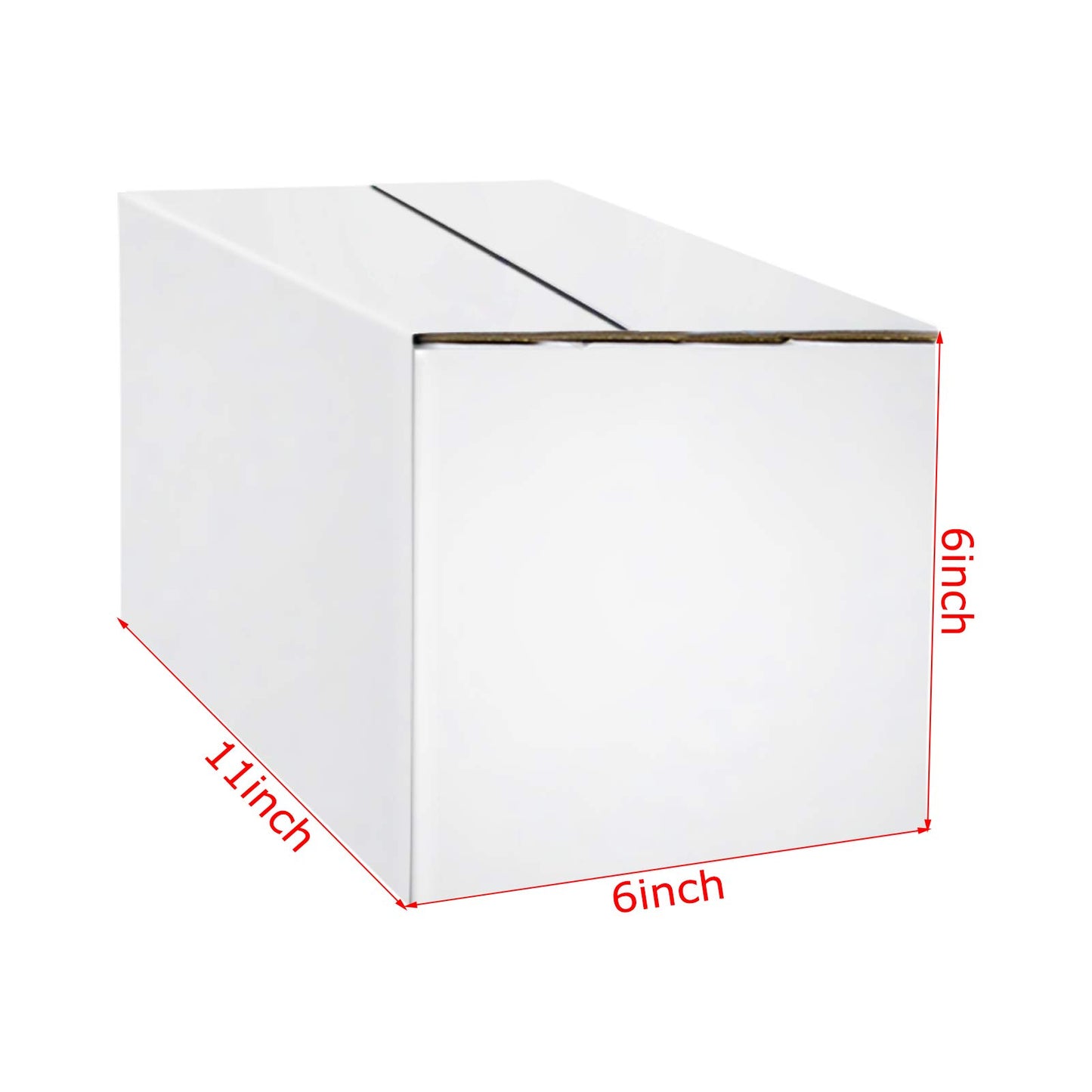 PETAFLOP Shipping Boxes 11x6x6, White Mailer Corrugated Cardboard Box for Small Items Shipping, 25 Pack