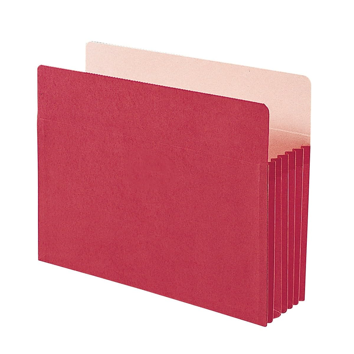 Smead File Pocket, Straight-Cut Tab, 5-1/4" Expansion, Letter Size, Red, 10 per Box (73241)