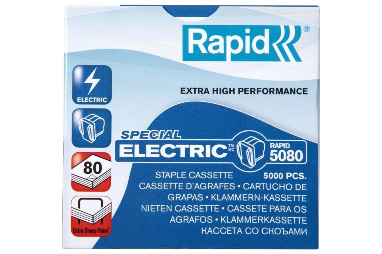 Rapid R5080 Staple Refill Cassette, for Stapling up to 80 Sheets, Use with The Rapid 5080e Electric Stapler, Includes 5000 Staples, 20993700