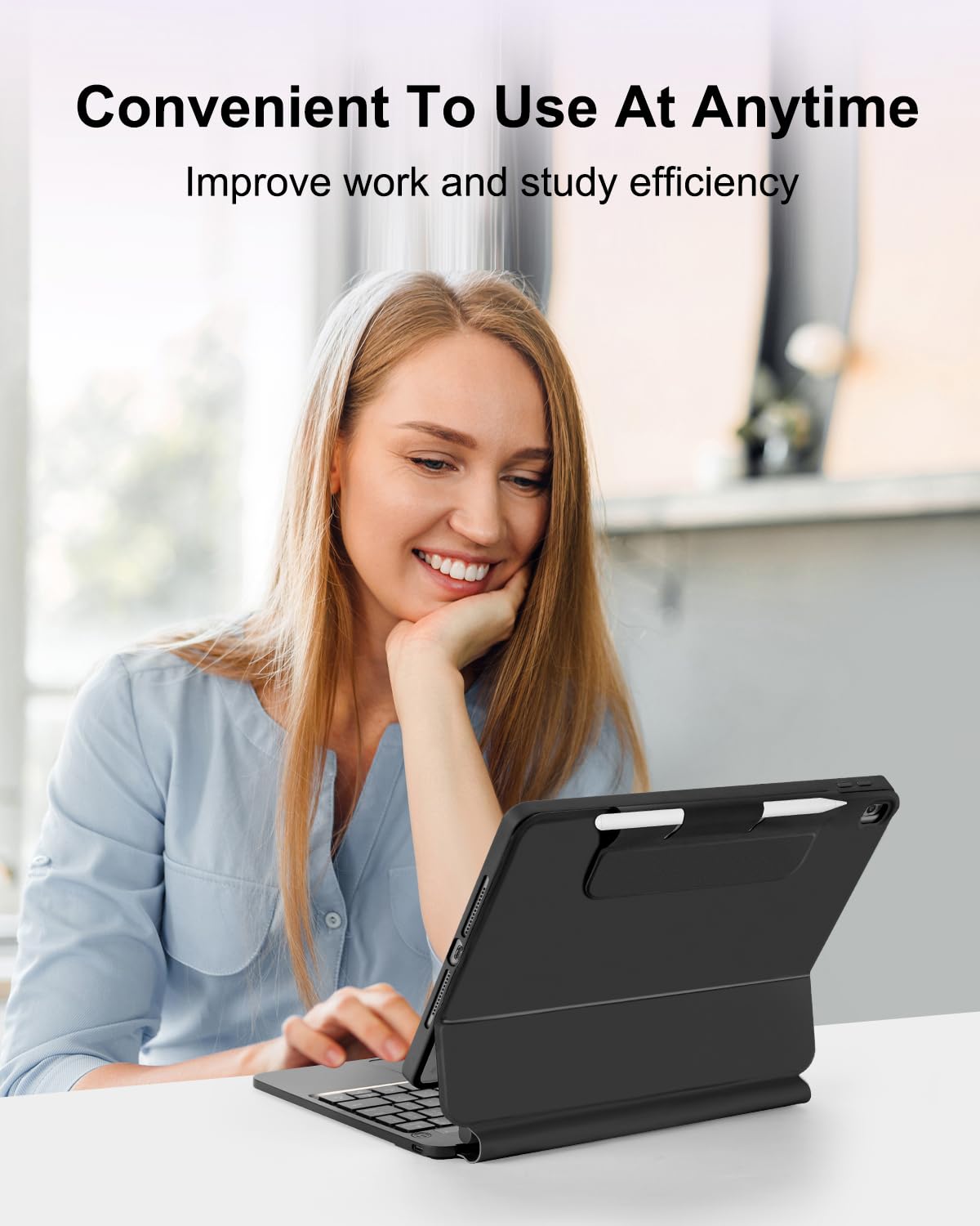 TabletKeyer Magic for iPad 9th 8th 7th Generation 10.2 inch Case with Keyboard, Trackpad Floating Rainbow Backlit TouchPad Keypad with Cantilever Magnetic Cover for iPad Air 3rd Gen Pro 10.5 Black