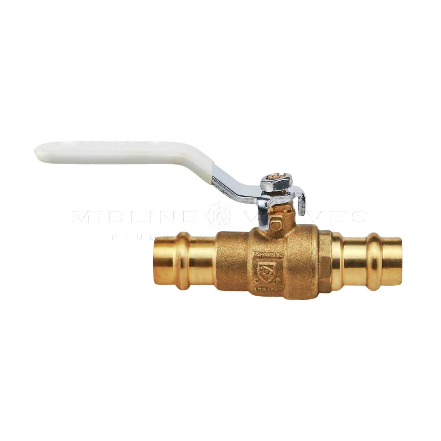 Midline Valve 932VLV034-5 Premium Press Ball Valve with 3/4 in. Connections, Brass (Pack of 5)