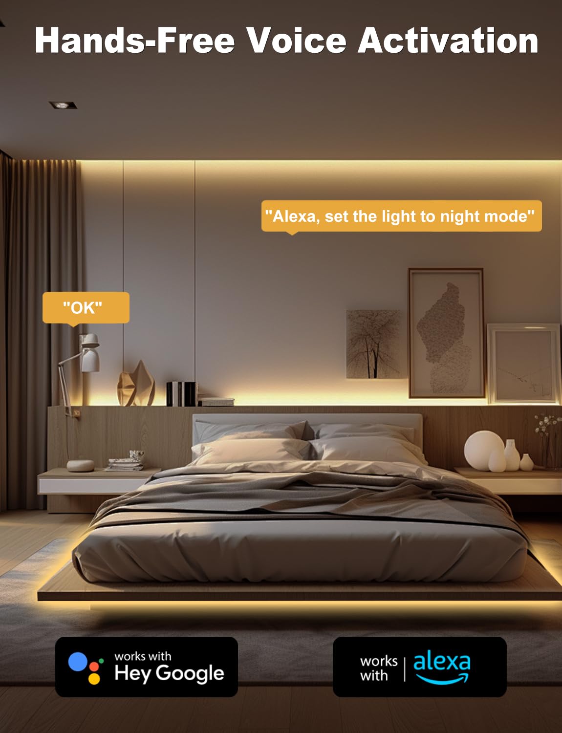 COB LED Strip Light 16.4ft, Dimmable 2300K-6500K White CCT Tunable, DC 24V Cuttable LED Tape Light, High Density 3040 LED 36W CRI 90, APP Remote Control, Music Mode, For Home DIY, Living Room, Bedroom