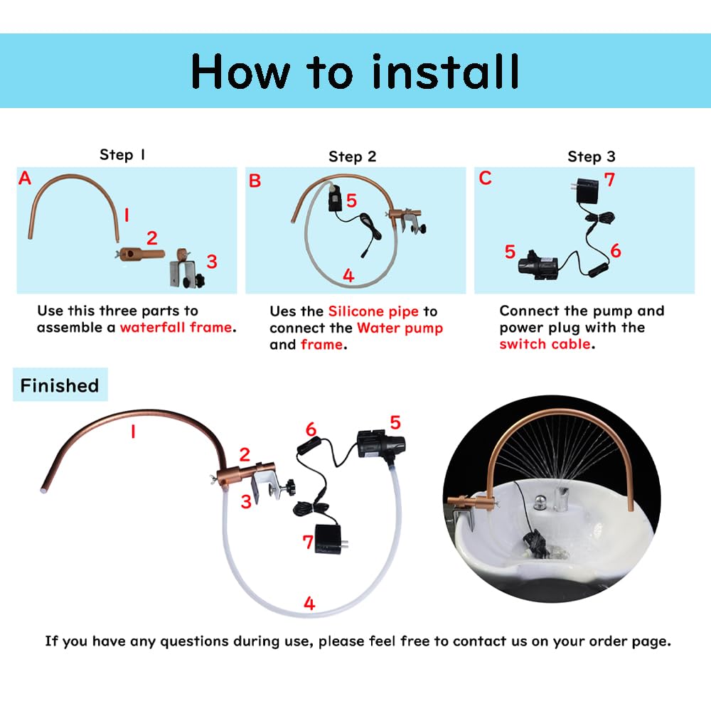 Head Spa Water Frame with Pump for Shampoo Sink, Portable Salon Shower Head Equipment, Shampoo Bowl Waterfall