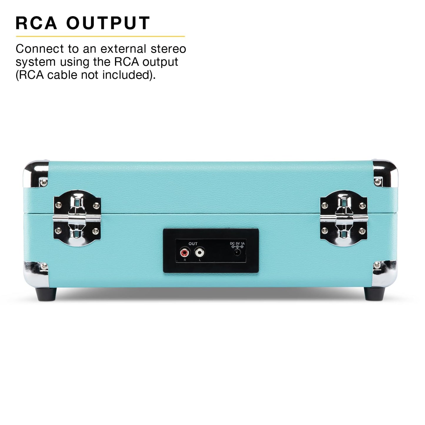 Victrola Journey II (2025 Model) – Bluetooth Suitcase Record Player – Built-in Stereo Speakers with Enhanced Bass, 3-Speed Turntable, Bluetooth Input and Output, RCA & Headphone Outputs (Turquoise)