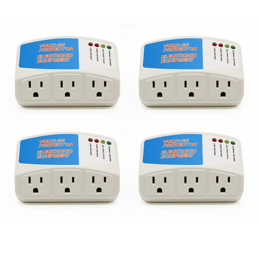 BSEED Surge Protector Home Appliance,3 Outlet Power Surge Protector, Voltage Protector Brownout Surge Refrigerator 1875 Watts,120V 15A(4Pack)