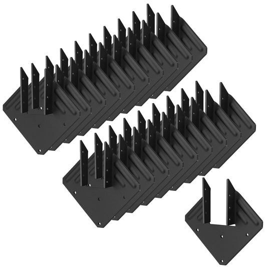 20 Pcs Black Hurricane Tie for Rafter,13 Gauge(Thick 2.2mm) Joist Hangers Fit 2x4,2x6 Truss to Rafter Connector for Roofing Trusses Wood Timber Brackets,Powder Coating
