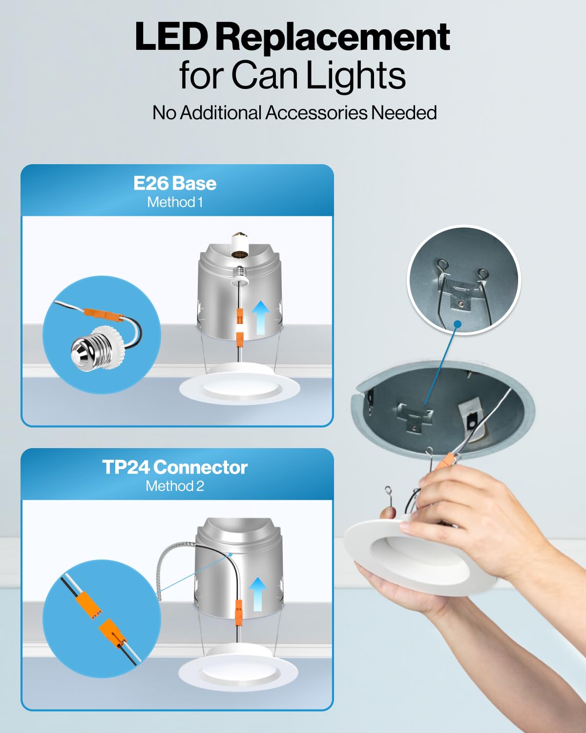 Sunco 6 Pack Recessed Lighting 6 Inch, Retrofit Can Lights, 965LM, 13W (75W Equivalent), Selectable CCT 2700K/3000K/3500K/4000K/5000K, Dimmable, Baffle Trim, Damp Rated UL