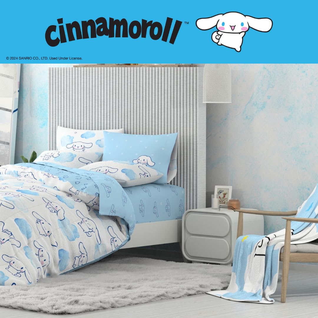 Cinnamoroll Bedding Super Soft Cozy Microfiber 3 Piece Twin Sheet Set, (Officially Licensed Product) by Franco