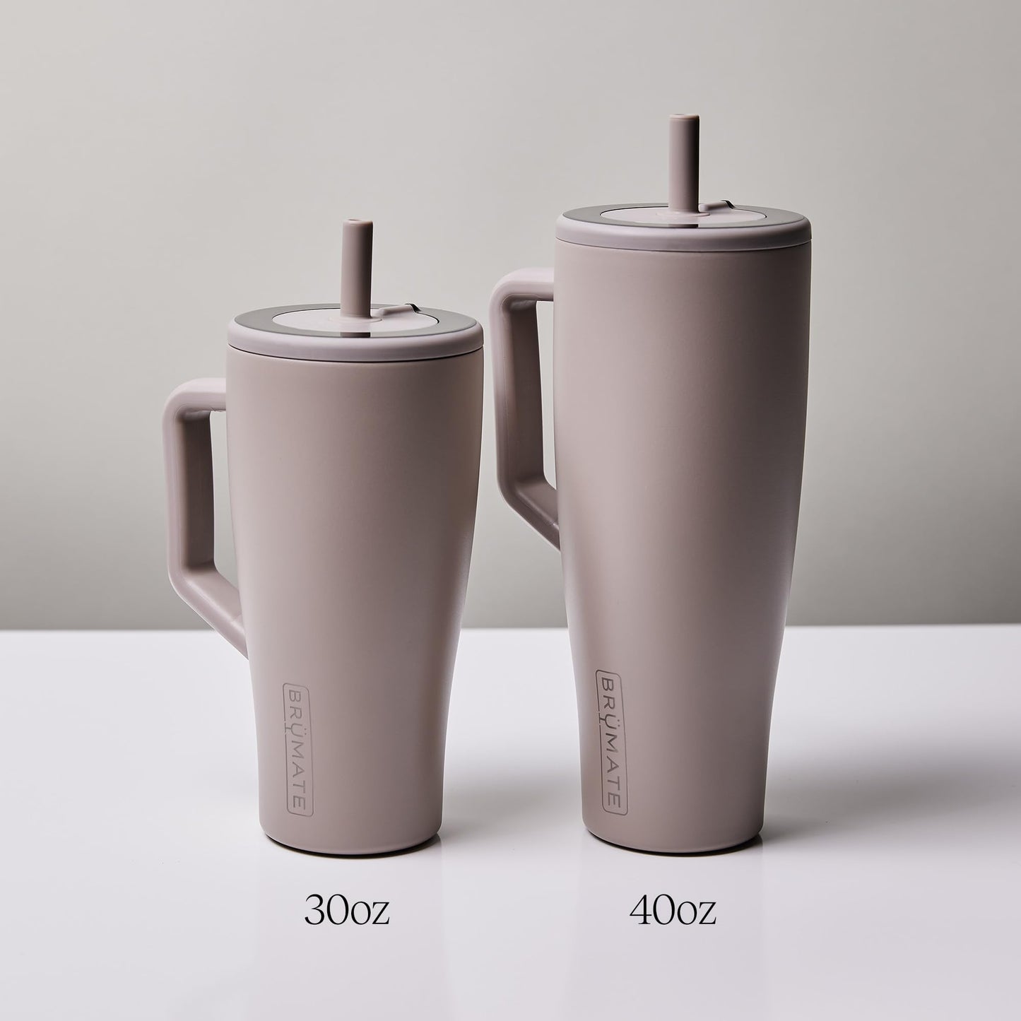 BrüMate Era 40 oz Tumbler with Handle and Straw | 100% Leakproof Insulated Water Bottle Tumbler with Lid and Flexible SoftSip Straw | Made of Stainless Steel | Cup Holder Friendly | 40oz (Mocha)