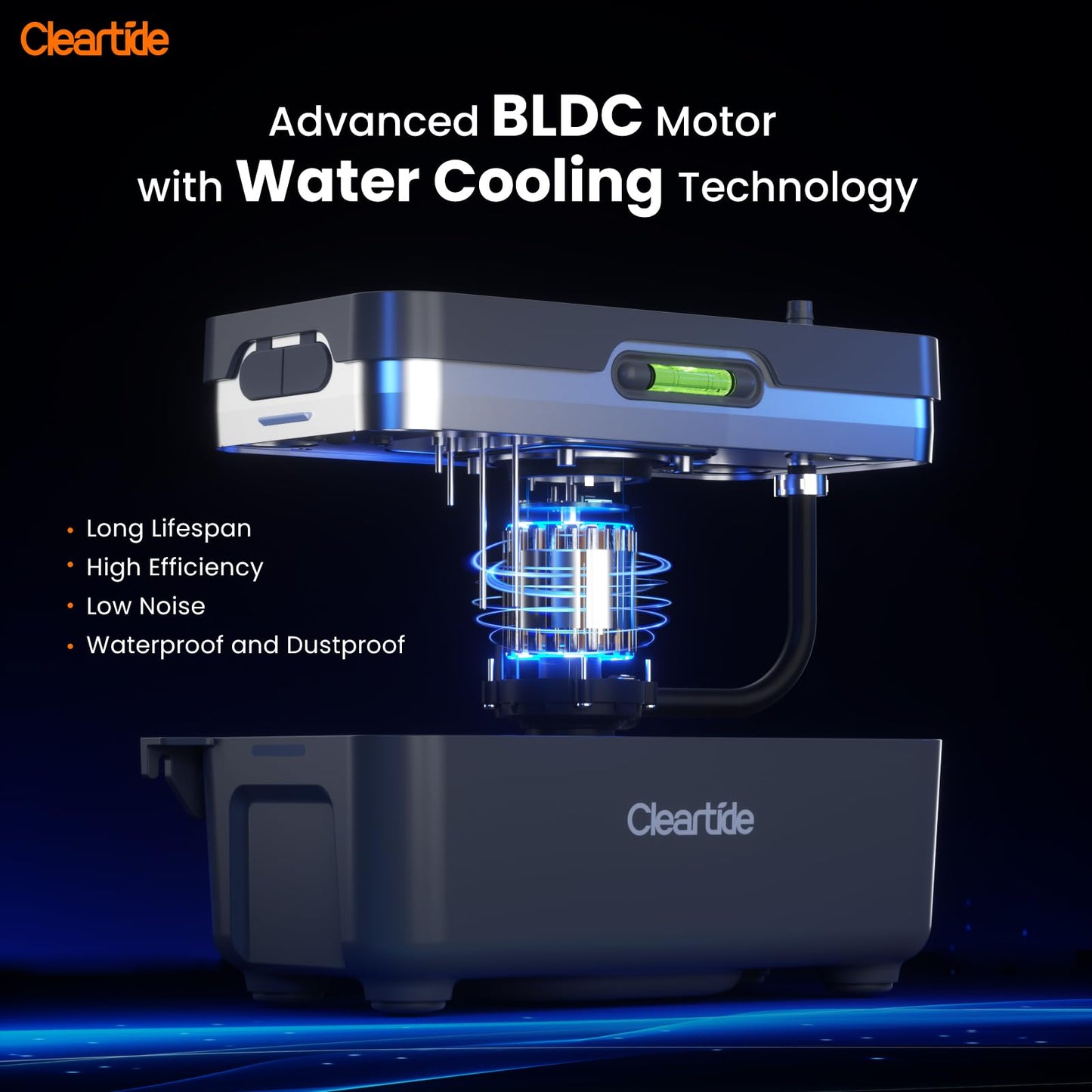 Cleartide Condensate HVAC Pump, Ultra-Quiet 25dB, 1/30 HP 135 GPH, Automatic Condensate Removal Pump with Safety Switch for Air Conditioner/Furnace/Dehumidifier/Ice Machine, 100-240V, 27ft Head Height