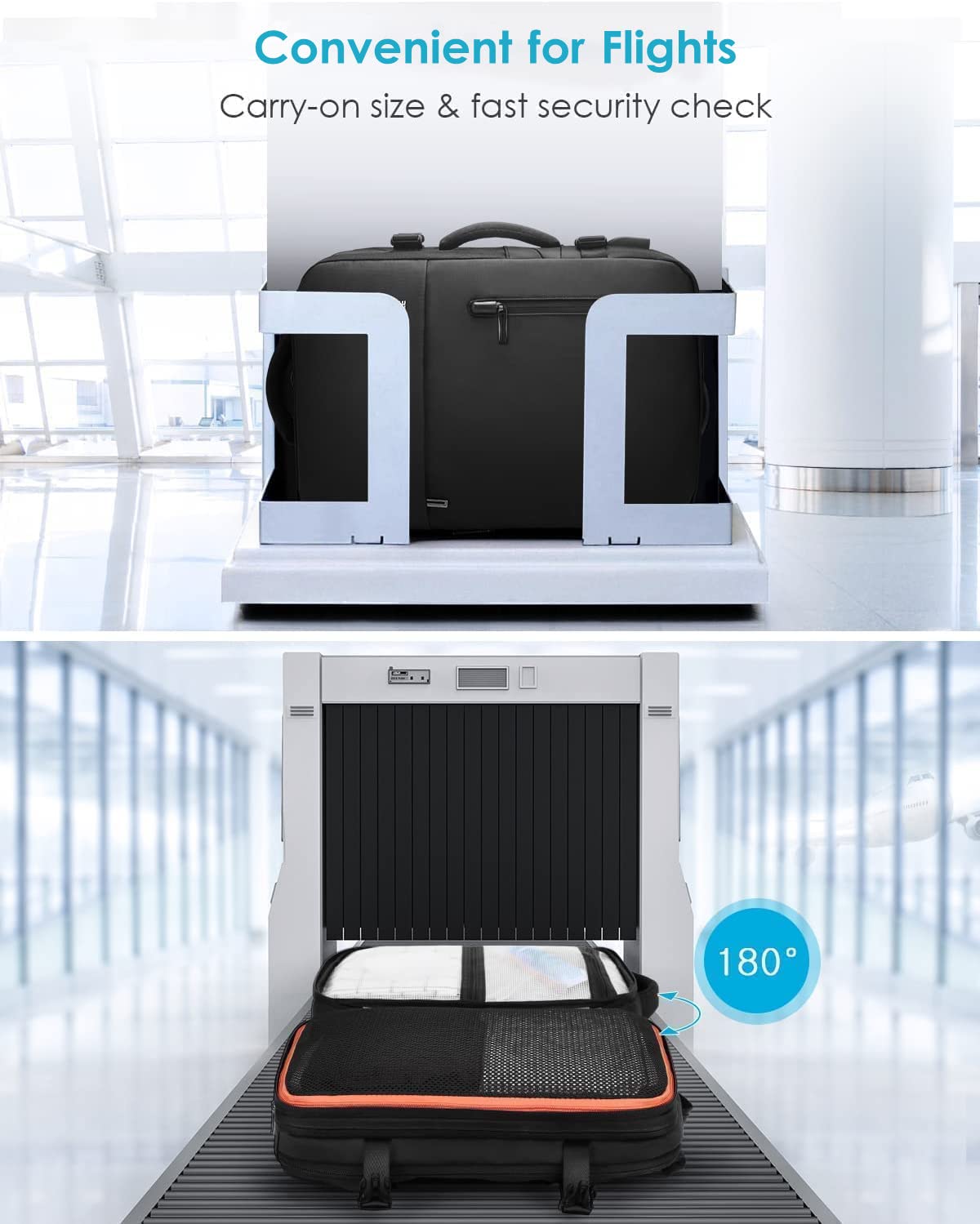 HOMIEE 40L Expandable Carry on Backpack Fit 15.6 Inch Laptop with USB Charging Port for Business Weekender, TSA Approved Personal Item Travel Backpack Waterproof Luggage Suitcase