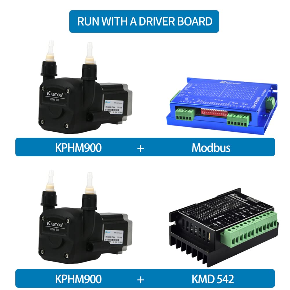Kamoer KPHM900-ST-B24 high Flow 100-900ml/min peristaltic Pump 24V high Precision Adjustable Speed Stepper Motor Liquid dosing Pump with BPT Tube