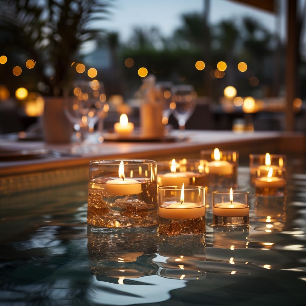 80 Pack White Floating Candles 3 inch Unscented Floating Candles for Centerpieces-10 Hours Long Burn Time-3” Floating Candle Bulk for Wedding Cylinder Vases