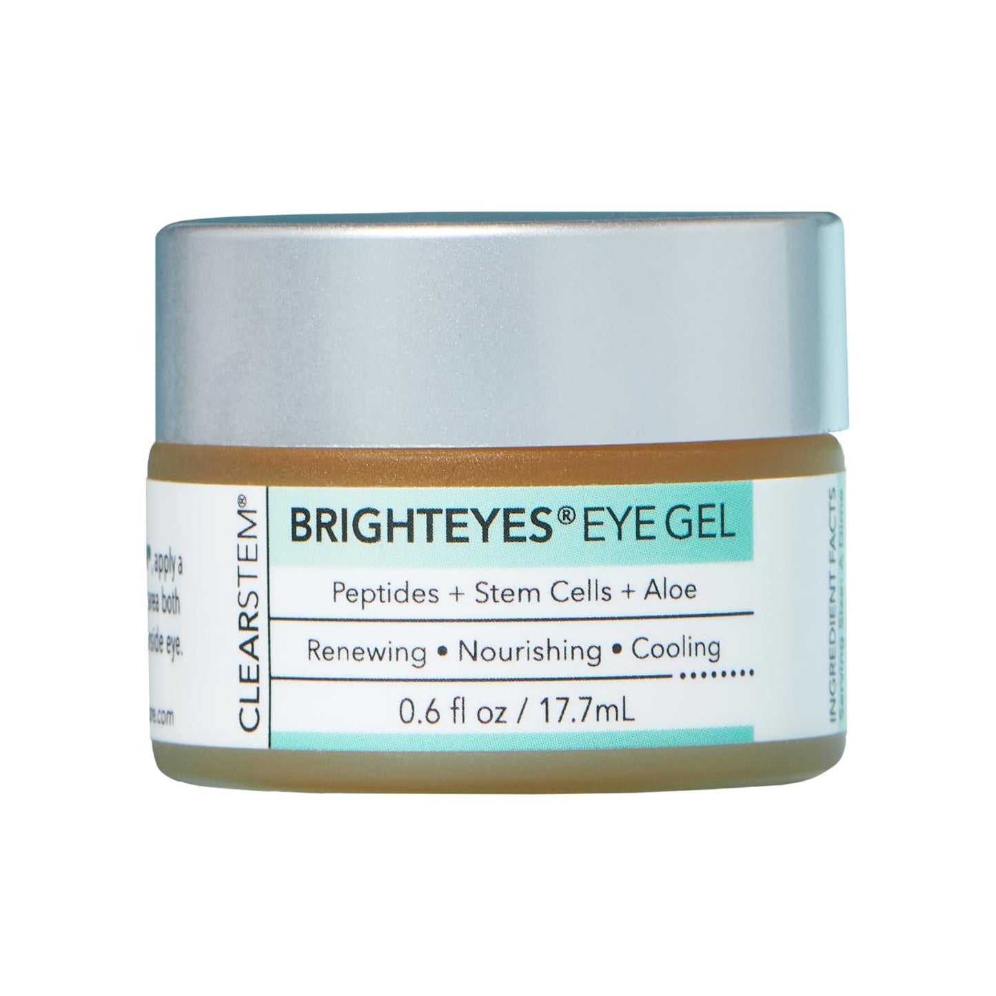 CLEARSTEM - BRIGHTEYES - Nourishing Eye Gel - For Puffy Eyes, Crow's Feet, & Dark Circles - Made with Collagen, Stem Cells, Peptides & Aloe Vera - Vegan - Gluten Free - Men & Women - 0.6 oz