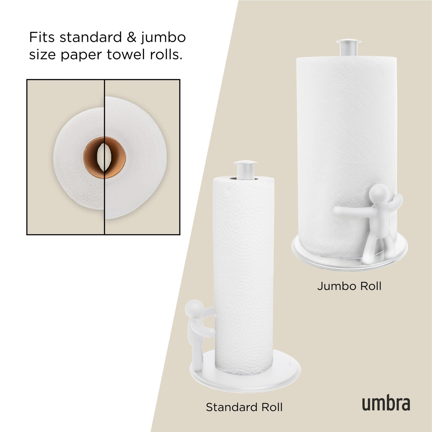 Umbra Buddy Countertop Paper Towel Holder, White