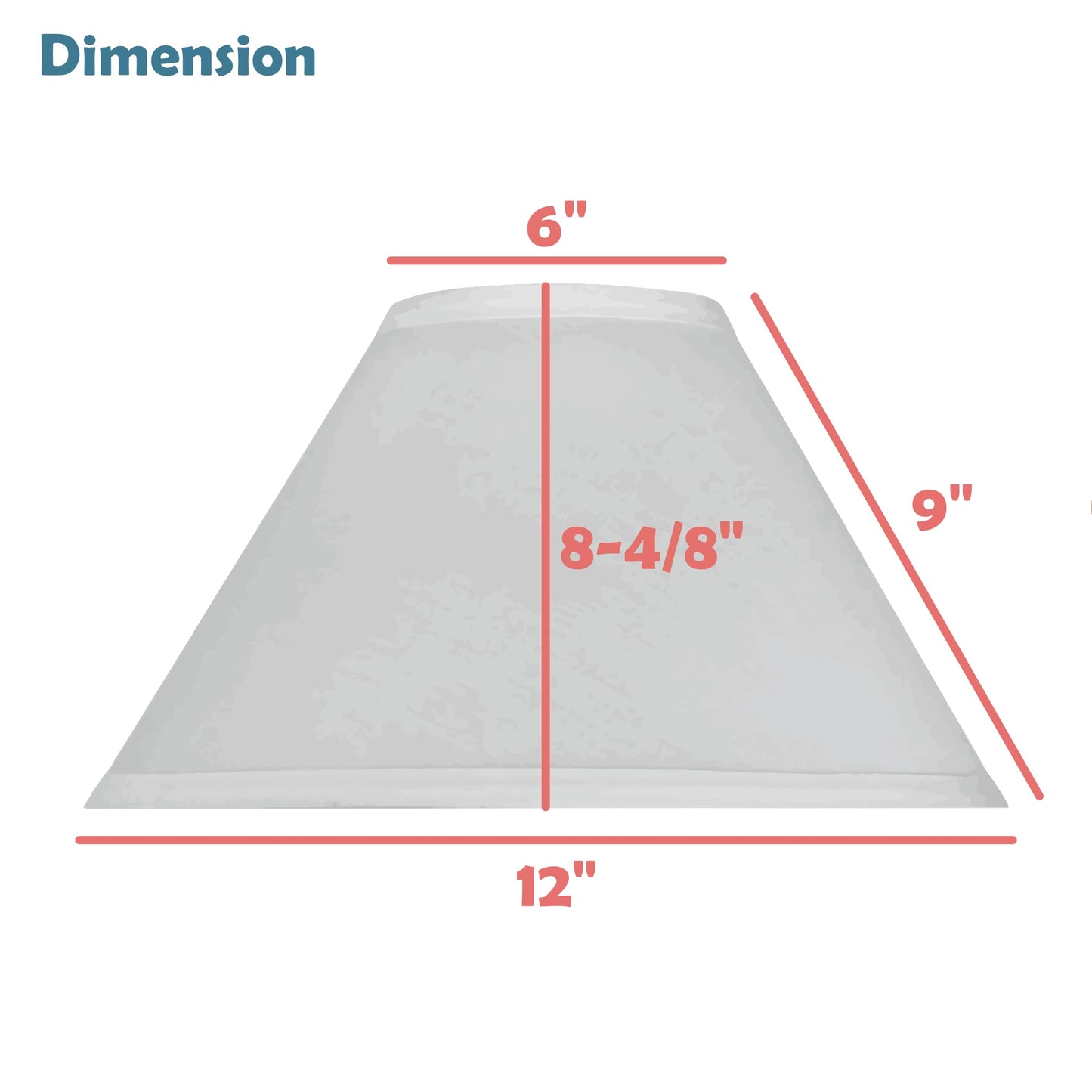 Aspen Creative 58876A Transitional Empire Shape Uno Construction Lamp Shade in Ivory, 6" Top x 12" Bottom x 9" Slant Height