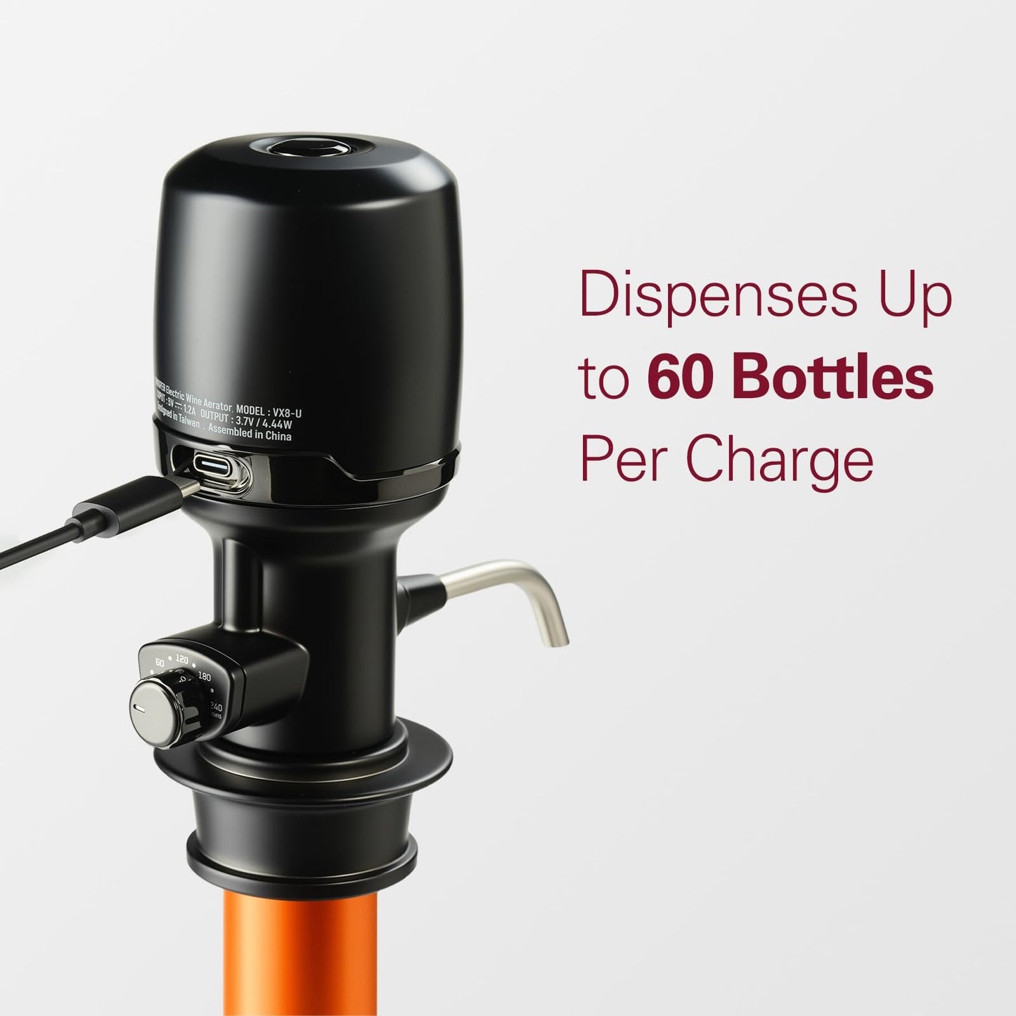 Wine Aerator for Instant Decanting (Upgraded) - No Waiting Time, Wine Decanter & Wine Dispenser 2 in 1, Rechargeable Electric Wine Aerator with One-Touch Pour Design, Ideal Dad Gift & Wine Accessories