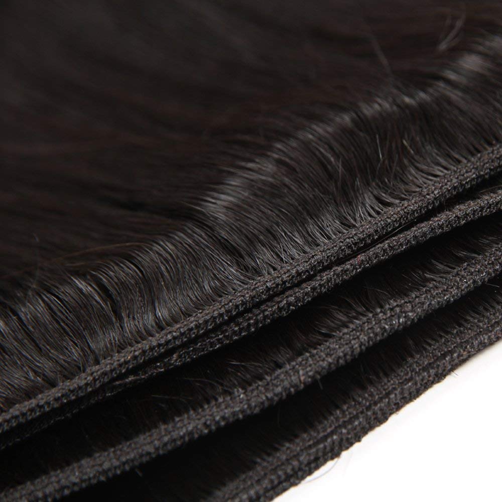 10A Straight Bundles Human Hair 16 18 20 Inch Brazilian Straight Human Hair Bundles 100% Unprocessed Virgin Weave 3 Bundles Deal Natural Black Color