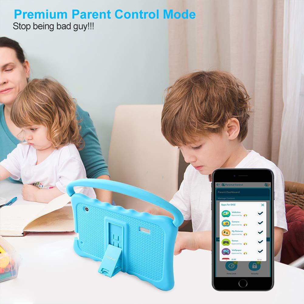 Kids Tablet 7 inch Toddler Tablet for Kids Edition Tablet with WiFi Dual Camera Children’s Tablet for Toddlers 32GB Android with Parental Controls Shockproof Case Tablet for kids ages 3-14(Blue）