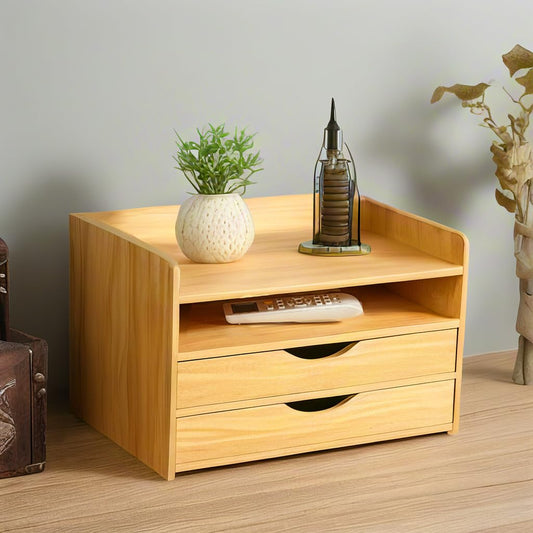 3-Tier Desk Organizer Desktop Drawer Tabletop Storage Organization Box for Office Home Study Workstation Vanity Letter Tray Sorter Desk Storage Rack Document Holder