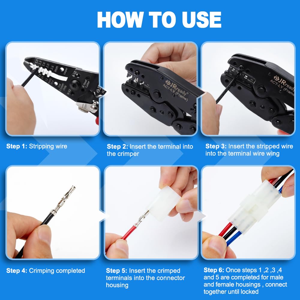 JRready ST6478 Pin Connectors Kit 678PCS 2 3 4 6 9 12 Pin Housing 062” and 093”Series Crimp Terminal Molex Connector 14-24AWG Male Female Pins with Pin Remove Extractor Tool for Electrical Connector