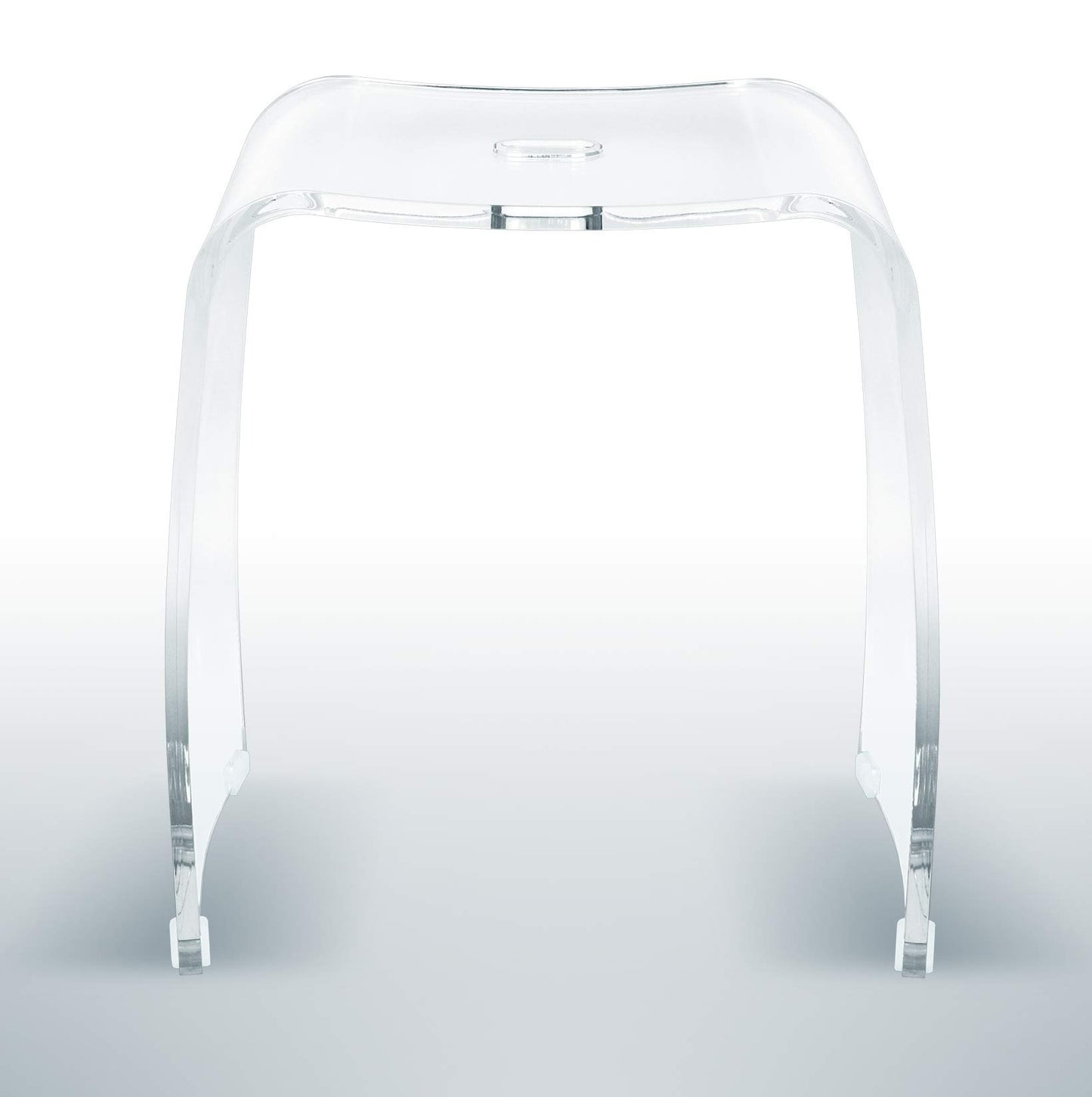 Libaro Shower Chair for Inside Showers - Clear Acrylic Bathroom Stool with 400 lb Capacity, Waterproof Bench for Bath-tub, Modern Portable Seat with Handle Hole (Transparent)