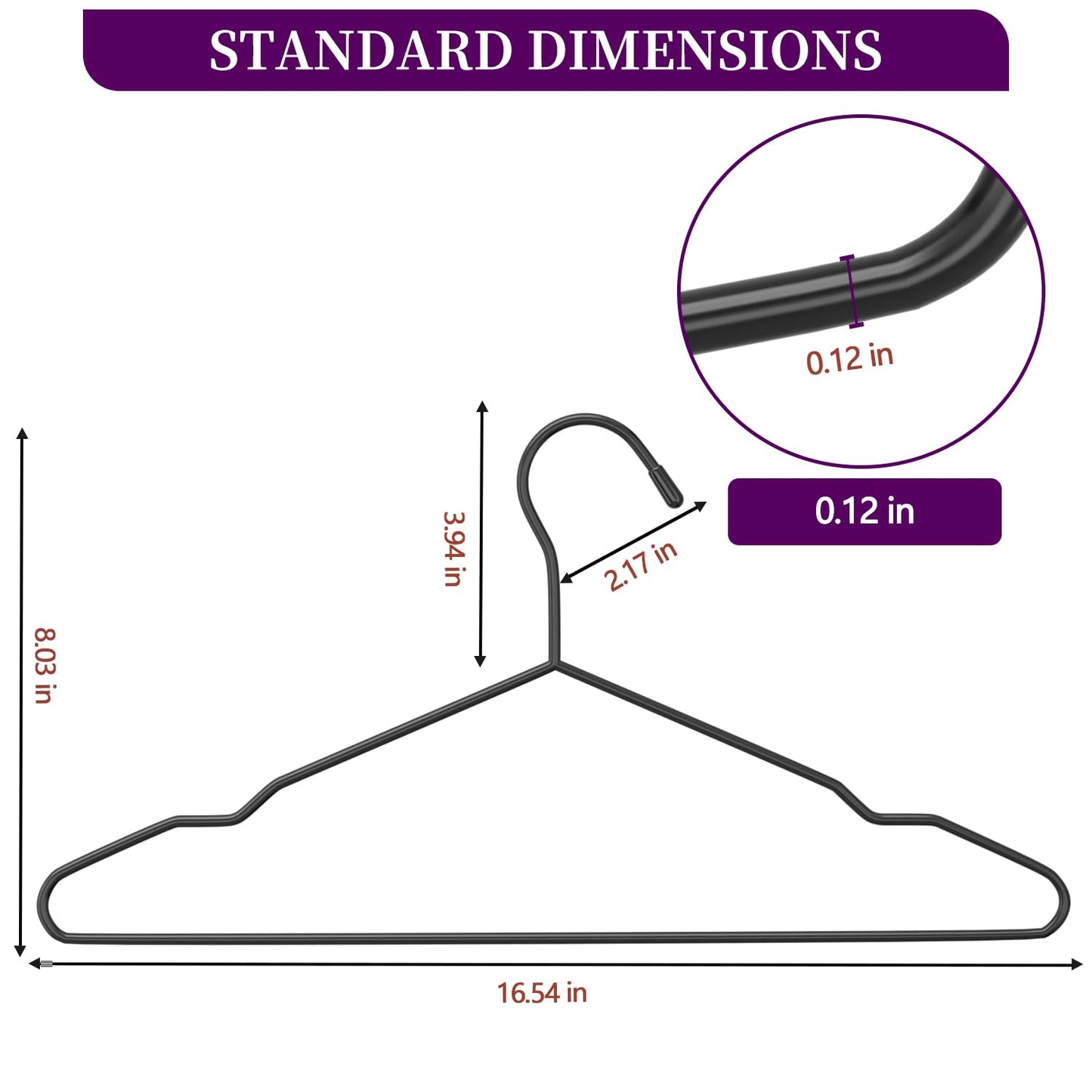 100Pack Metal Wire Hangers+10 Clothes Pins, 16.5" Wire Clothes Hangers for Standard Sized Shirt, Suits, Jackets, Skirts, Ultra Thin Space Saving, Bulk for Home and Commercial