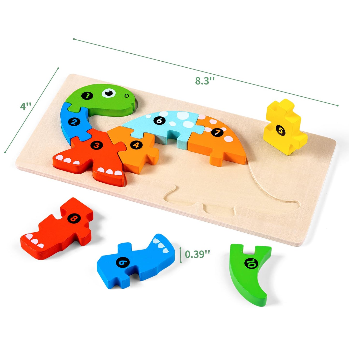 7 Pack Wooden Puzzles for Toddlers 3-5, Montessori Animal Puzzles for Kids Ages 3-5 with Numbers 1-10, Preschool Learning Educational Toys for 3 4 5 Year Old Boys Girls Birthday Gift