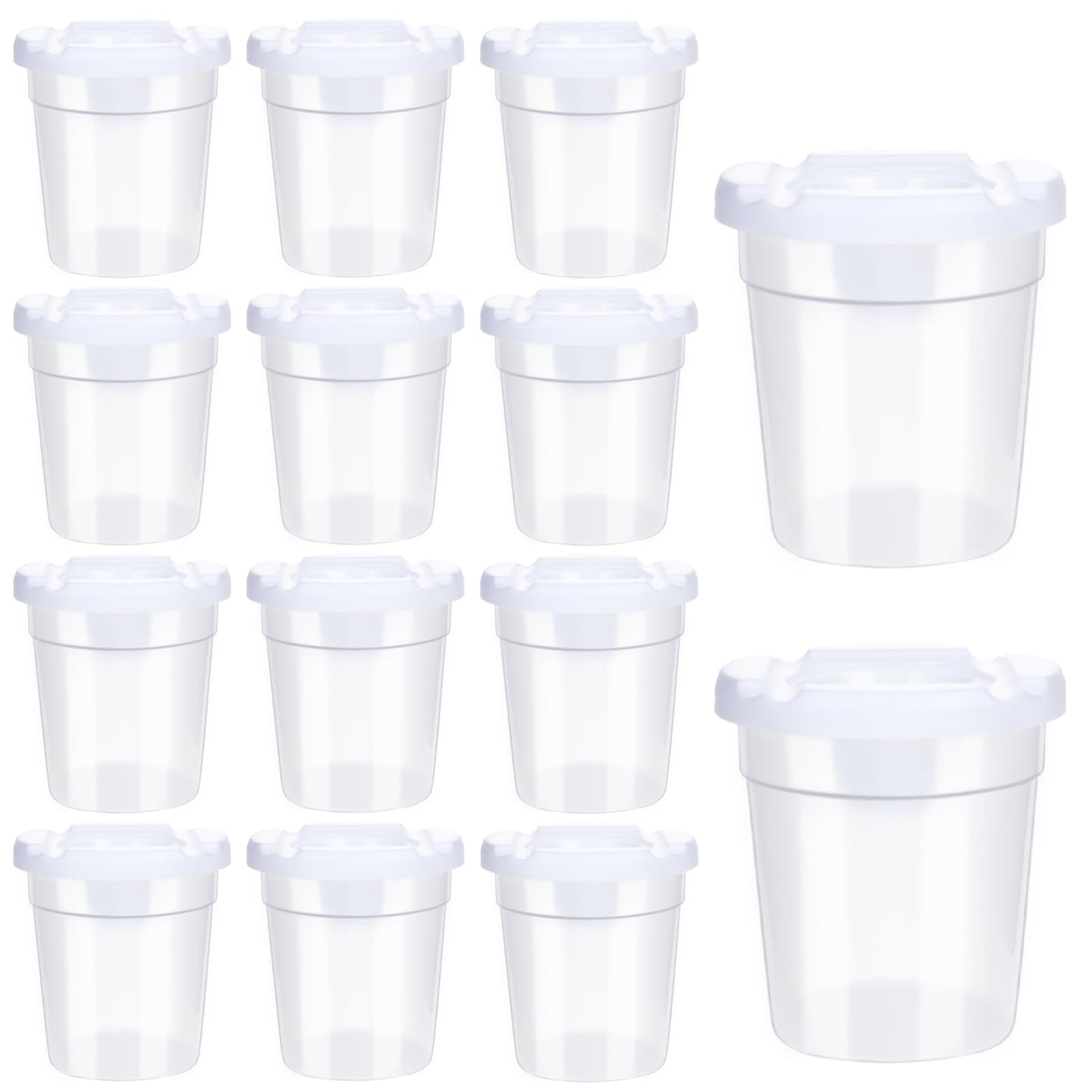 24 Packs No Spill Paint Cups for Kids Small Plastic Paint Containers with Lids Spill Proof Water Cup for Painting, School, Classroom, Art Crafts Supplies