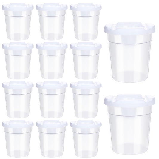 24 Packs No Spill Paint Cups for Kids Small Plastic Paint Containers with Lids Spill Proof Water Cup for Painting, School, Classroom, Art Crafts Supplies