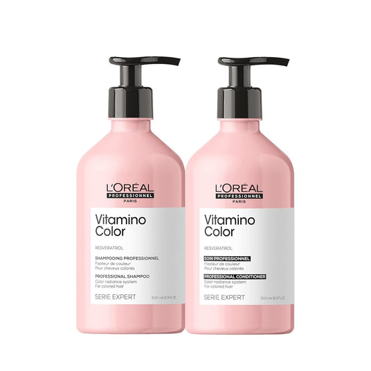 L'Oreal Professionnel Vitamino Color Shampoo & Conditioner Set - Protects & Preserves Hair Color, Prevents Damage, Adds Vibrancy & Enhances Shine