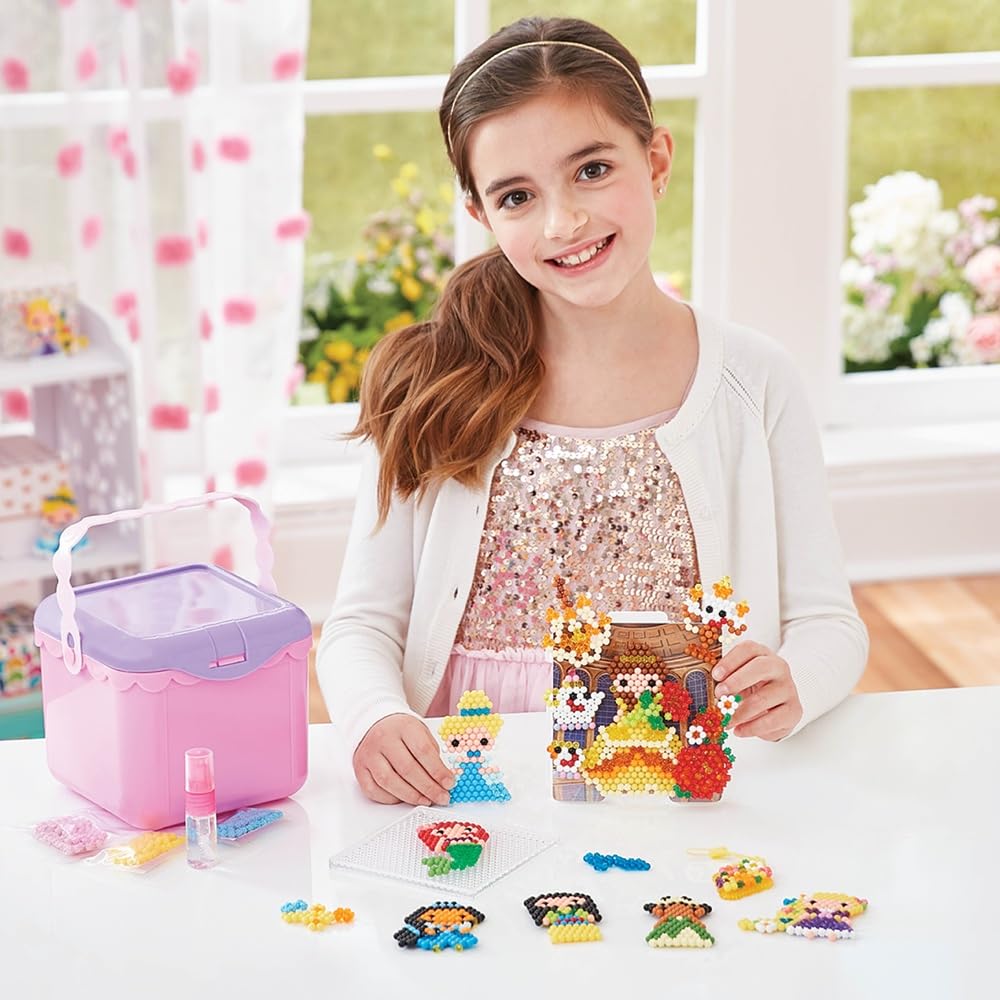 Aquabeads Disney Princess Creation Cube, Complete Arts & Crafts Bead Kit for Children - Over 2,500 Beads & Display Stand The Create Belle, Ariel, Tiana, Rapunzel and More, Multicolor (31773)