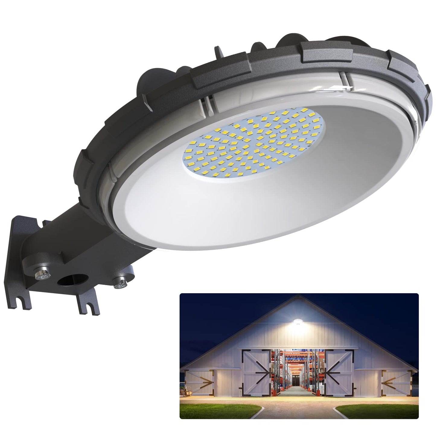deerdance LED Barn Light, Dusk to Dawn Outdoor Lighting with 80W 10000LM 5000K Daylight, IP65 Waterproof Area Street Light for Farmhouse Barns Garage Yard Warehouse Outdoor Security Lighting, (1Pack)