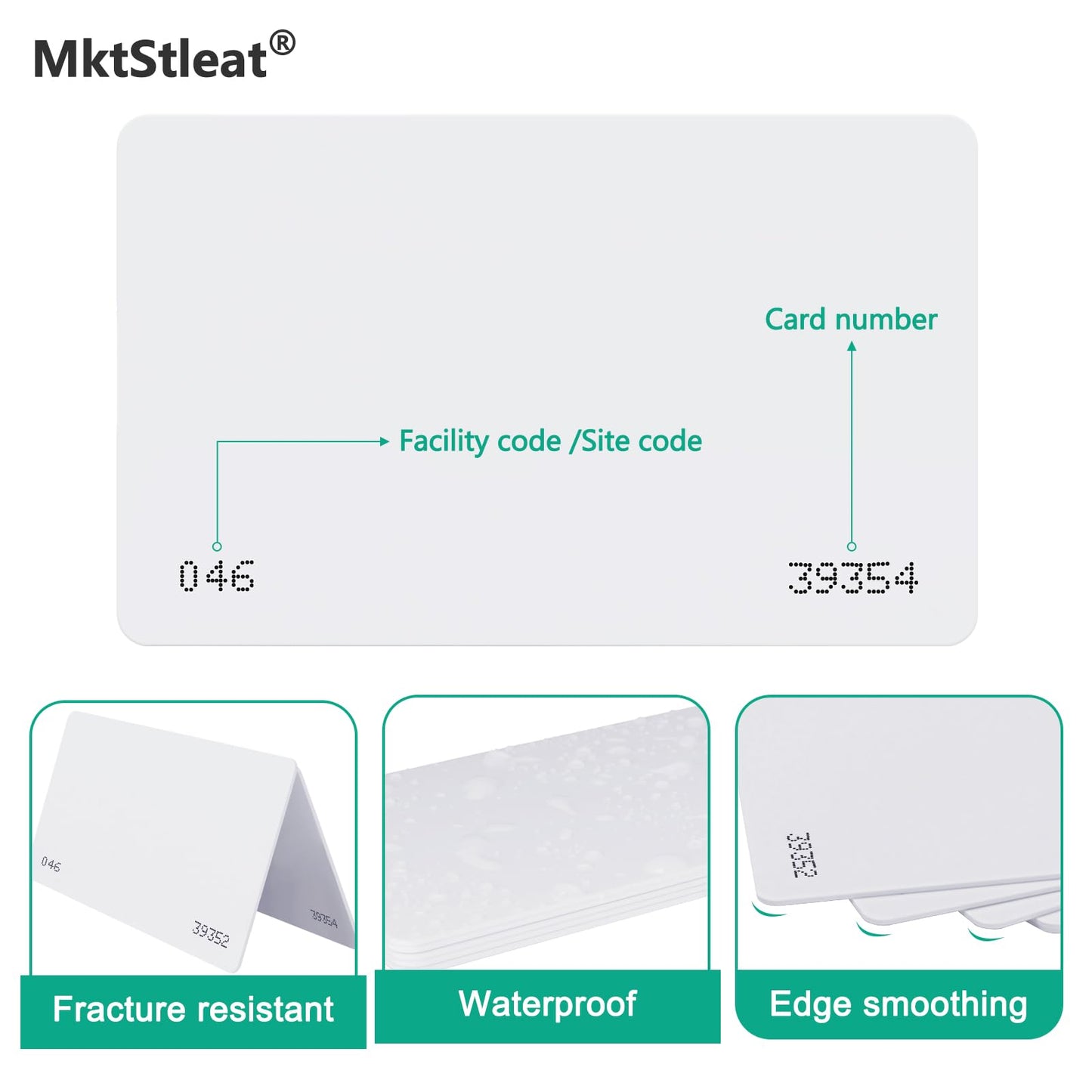 26 Bit Proximity CR80 Cards, Weigand Prox Blank Printable Swipe Cards Compatable with ISOProx 1386 1326 H10301 Format Readers. Works with The vast Majority of Access Control Systems (100)