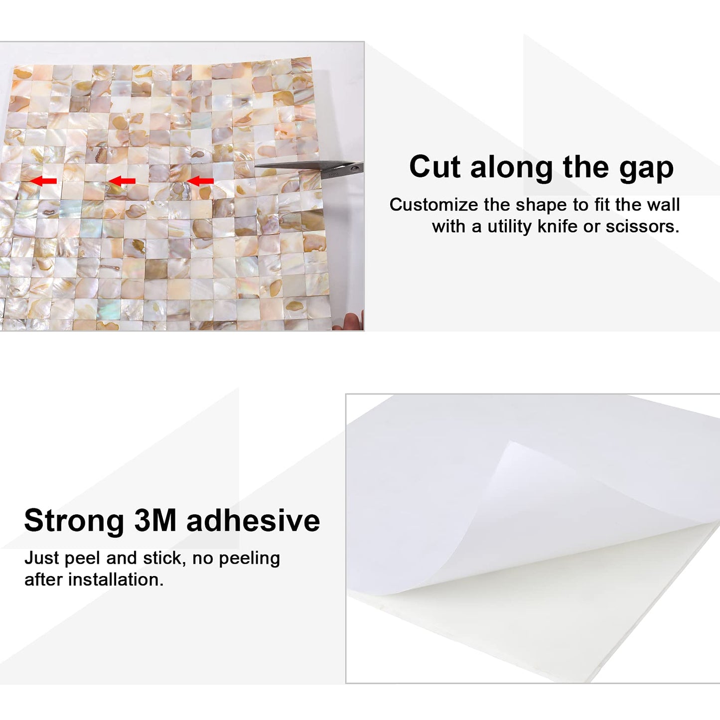 Reovatile 10 - Sheet Peel and Stick Backsplash Tile for Kitchen and Bathroom Mother of Pearl (Colorful, 11.8"X11.8")